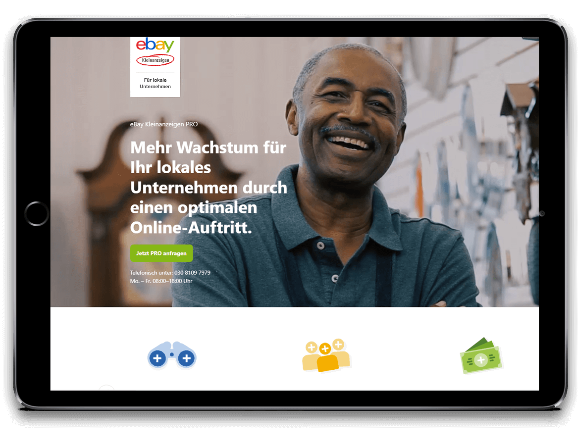 Neue Website Berlin – dunkles Tablet mit geöffneter Firmenwebsite