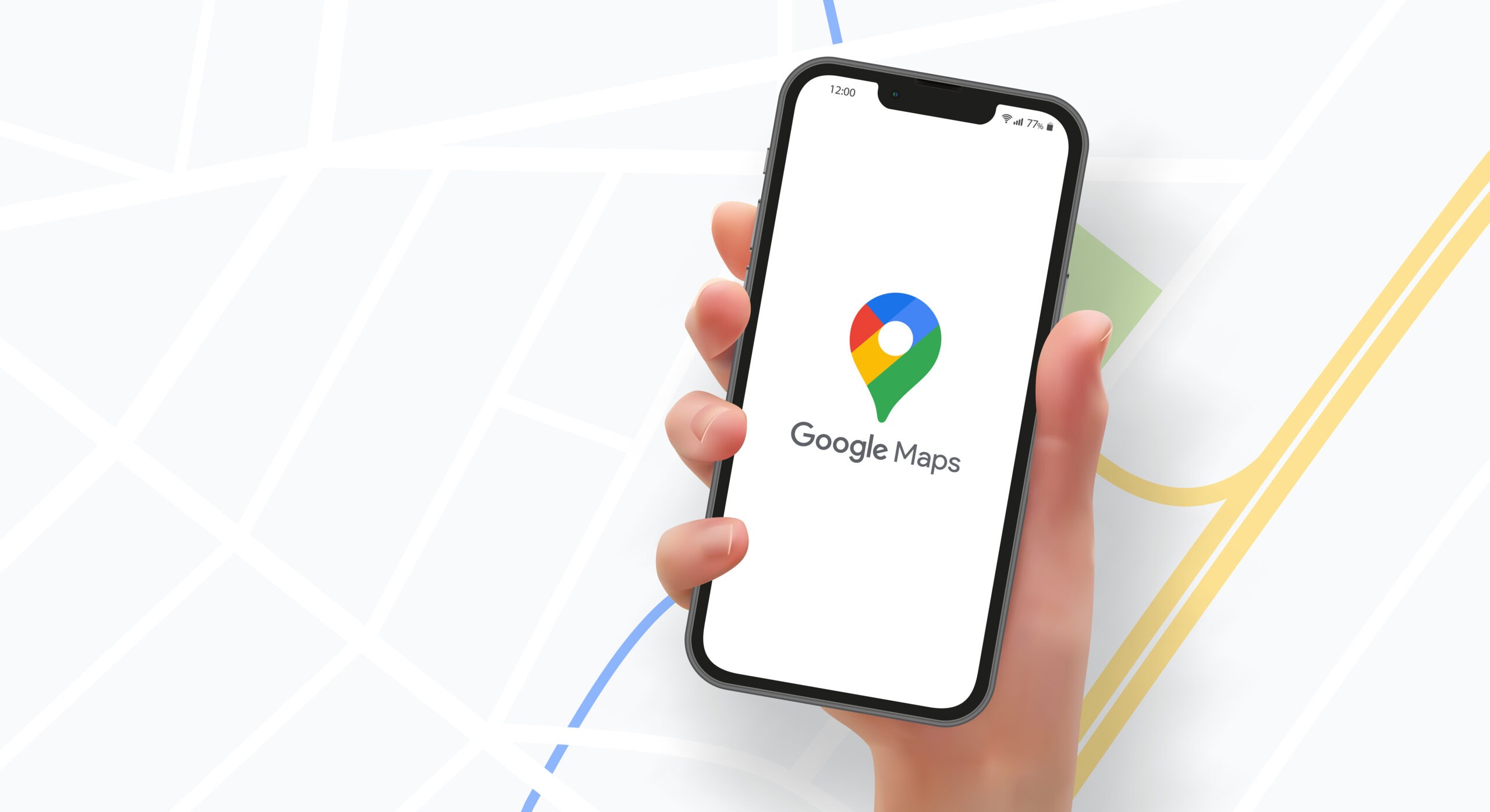 Unternehmensprofil Berlin – Hand hält ein Smartphone mit geöffneter Kartenapp