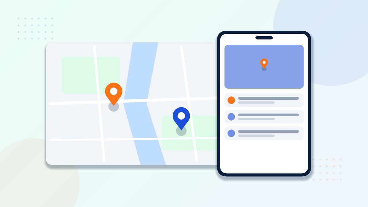 Stadtkarte und Smartphone als Symbol für lokale Suchanfragen in der Search Console