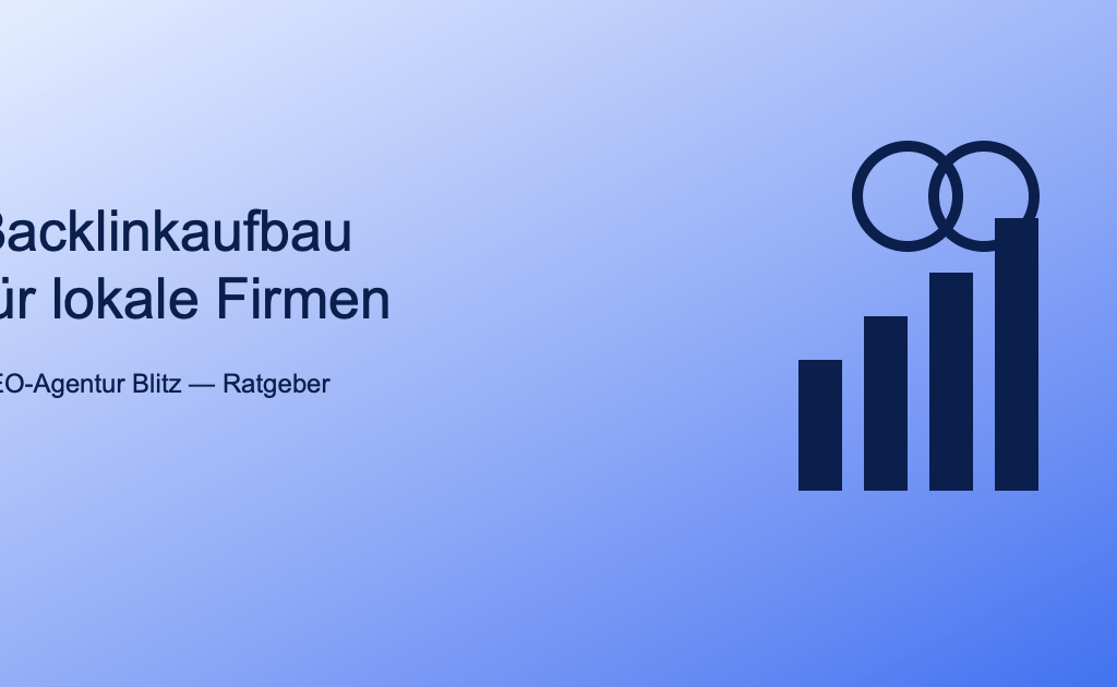 Backlinkaufbau – Titelgrafik mit Balken und Ringen