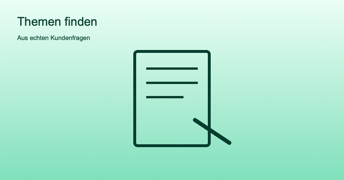 Symbolgrafik zur Themenfindung im Content-Marketing anhand echter Kundenfragen