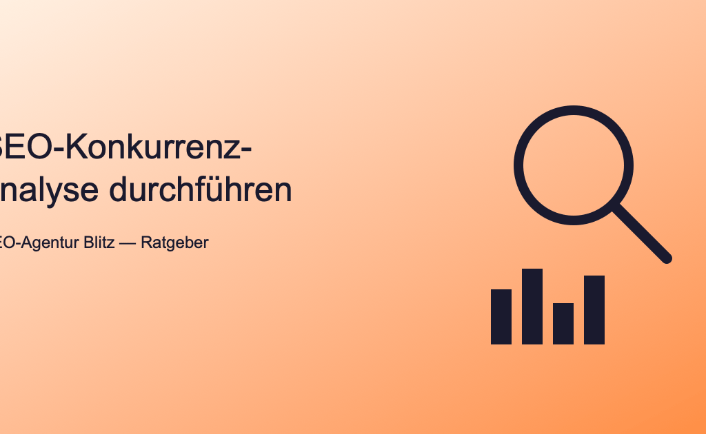 SEO-Konkurrenzanalyse – Titelgrafik mit Lupe und Balken