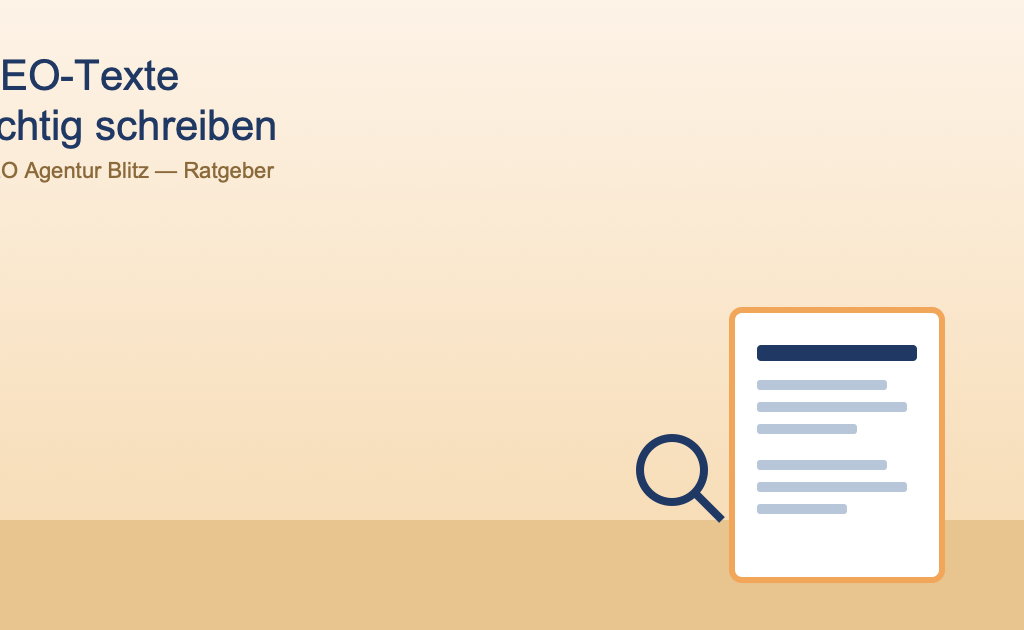 SEO-Texte schreiben – Dokument mit Lupe